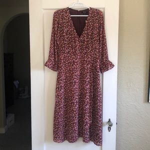 Madewell long sleeve crossover midi dress